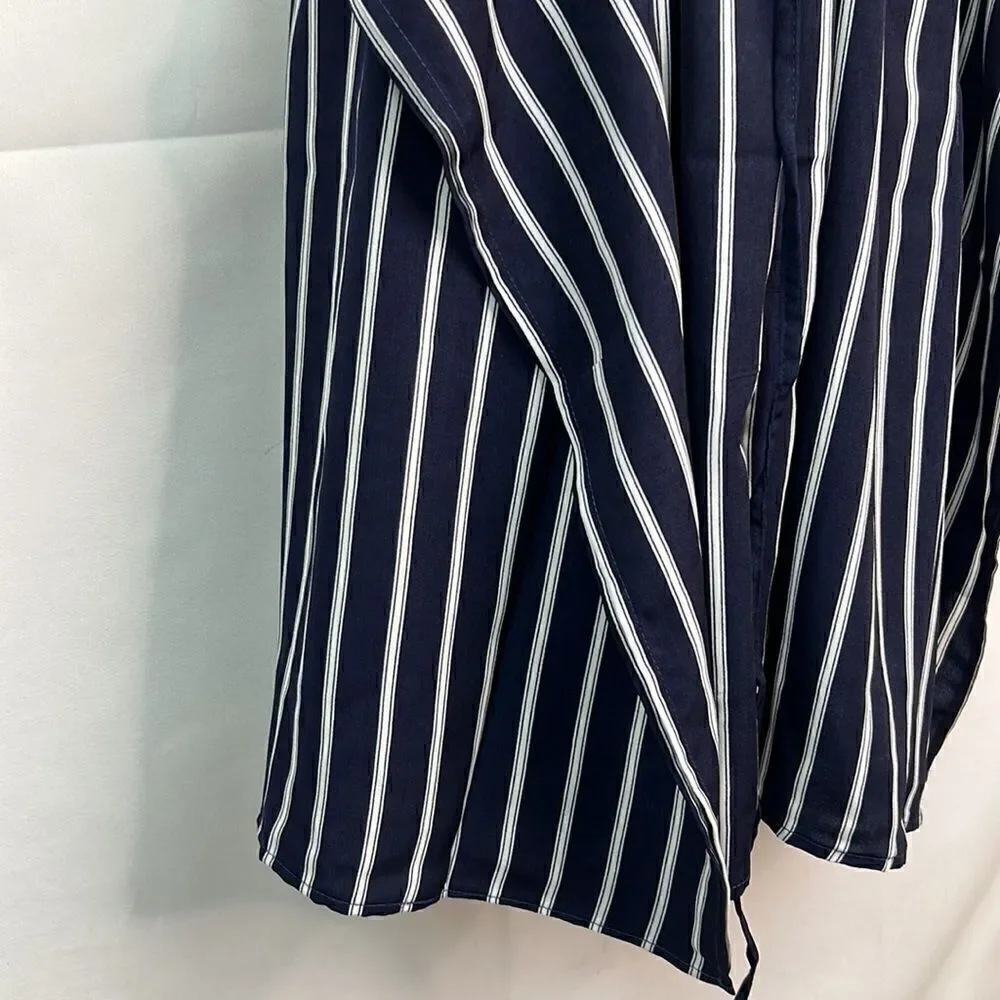 AvidLove navy blue and white striped swim cover up. Size small NWT